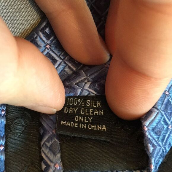 DiCaprio Squares Tie Blue Pink - Picture 7 of 7